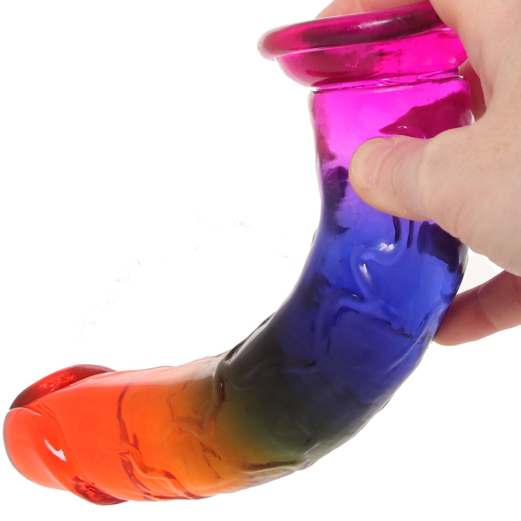 Crystal Jellies 8.5 Inch Classic Dildo in Rainbow Dildo Sex Toys > Realistic Dildos - Tophatter Daily Deals