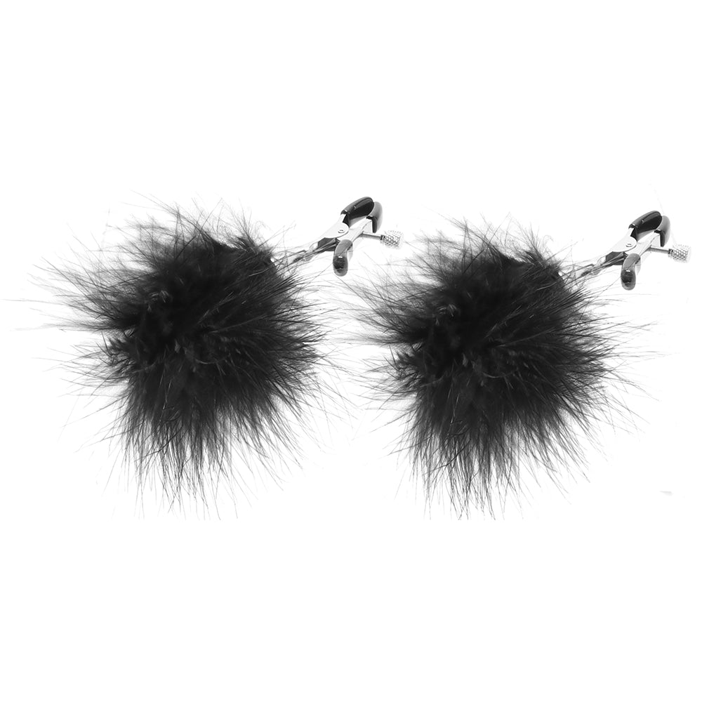 Lux Fetish Feathered Nipple Clips Bondage and Fetish > Nipple Stimulators & Clamps - Tophatter Daily Deals