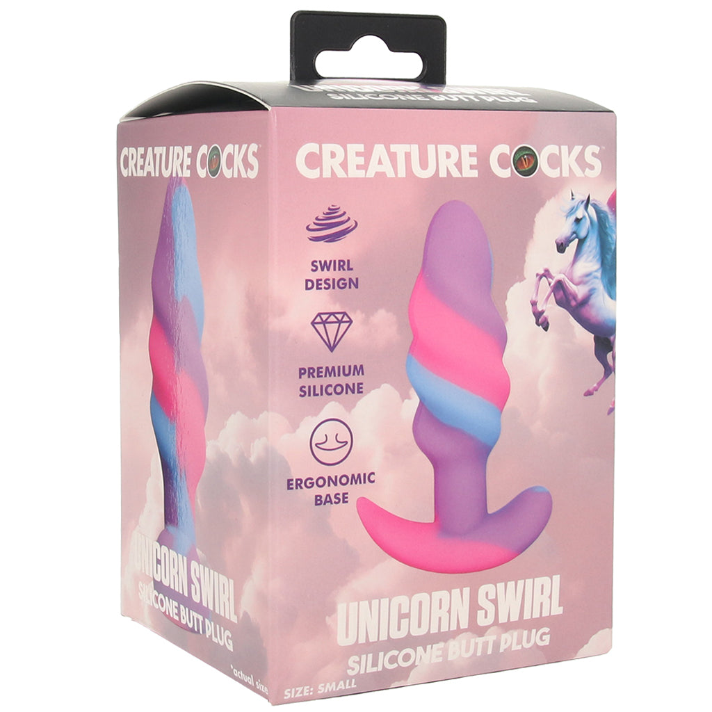 Creature Cocks Unicorn Swirl Silicone Butt Plug in Small - Tophatter's Adult Sex Toys Online Anal Sex Toys > Butt Plugs - Tophatter Daily Deals
