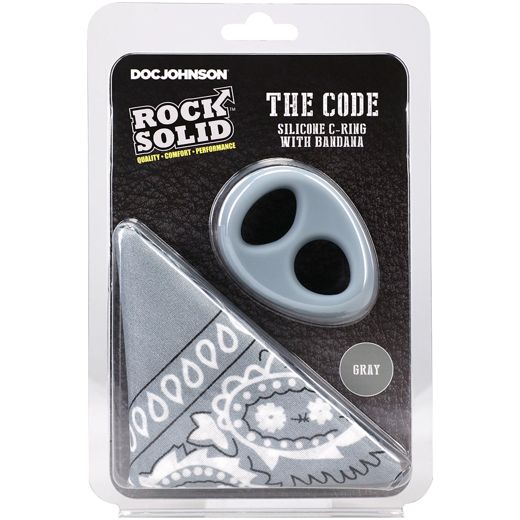 Rock Solid The Code C-Ring and Bandana Set in Grey Cock Rings - Tophatter Daily Deals