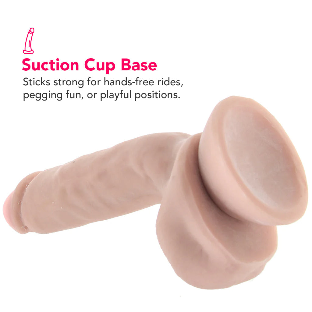 Dr. Skin 8 Inch Thick Poseable Ballsy Dildo in Vanilla Dildo Sex Toys > Realistic Dildos - Tophatter Daily Deals