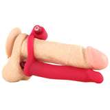 Double Penetrator Silicone Studmaker Cock Ring in Pink - Tophatter's Vibrator Deals Online Vibrators > Double Penetration - Tophatter Daily Deals