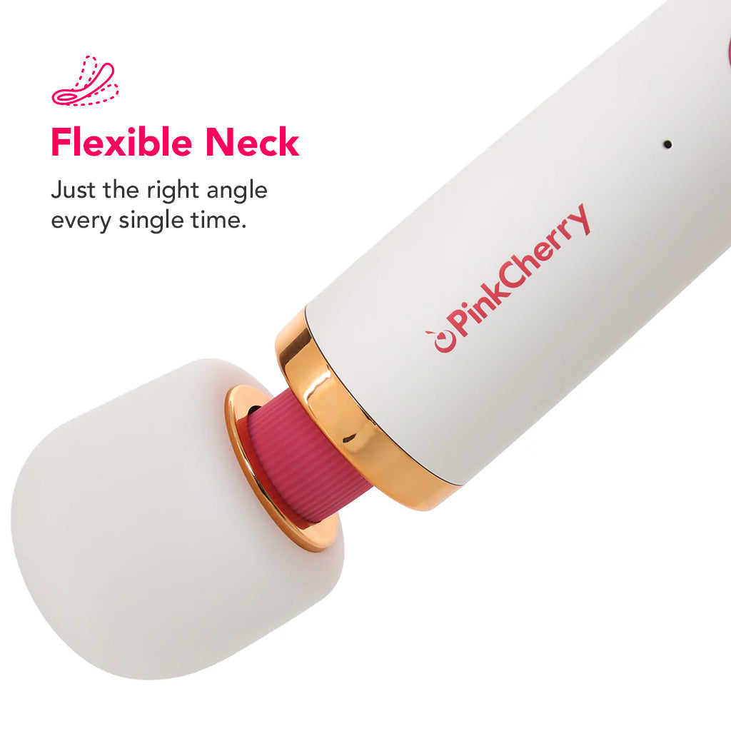 PinkCherry Premium Powered Wand in White Vibrators > Wands - Tophatter Daily Deals