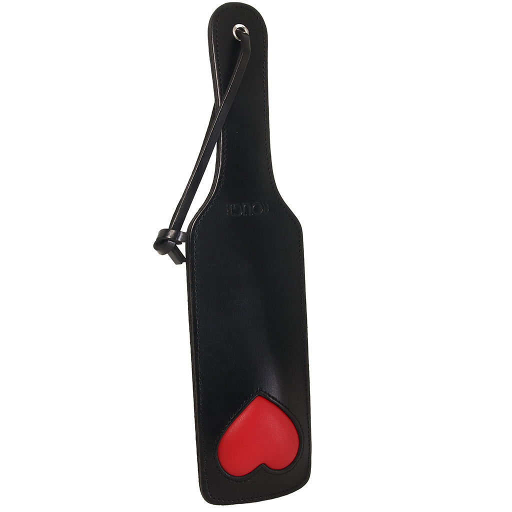 Black Leather Red Heart Paddle Bondage and Fetish > Whips and Crops - Tophatter Daily Deals