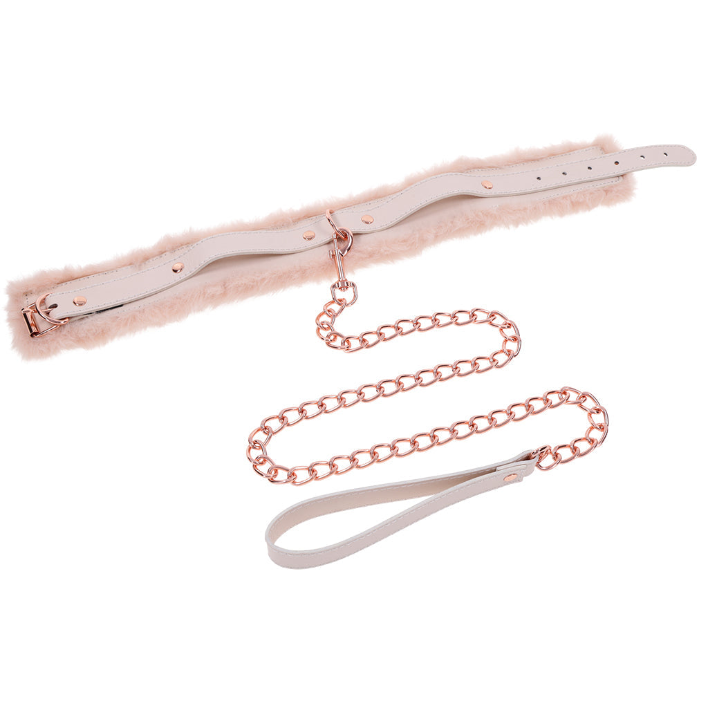 S&M Peaches 'n CreaMe Fur Collar and Leash Bondage and Fetish > Leashes and Collars - Tophatter Daily Deals