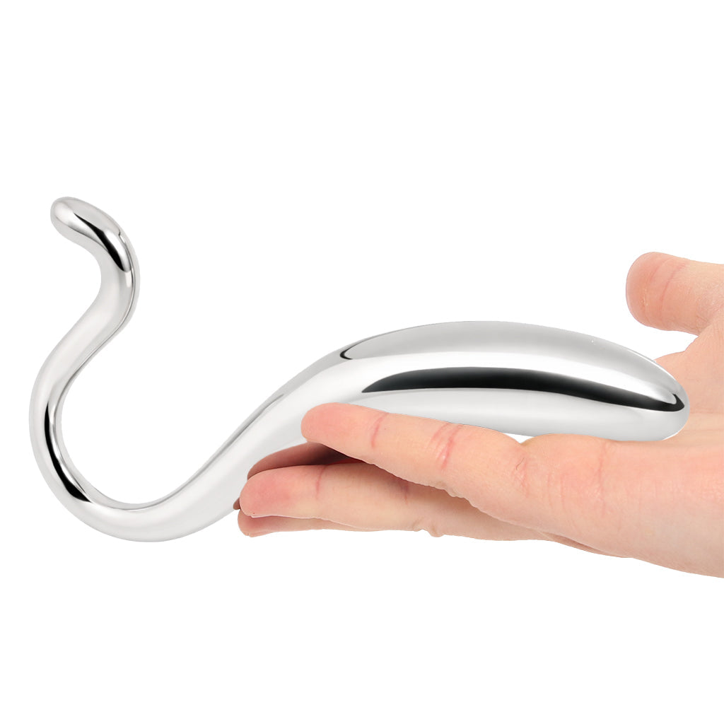 Stainless Steel Hollow Curved Wand Dildo Sex Toys > G-Spot Dildos - Tophatter Daily Deals