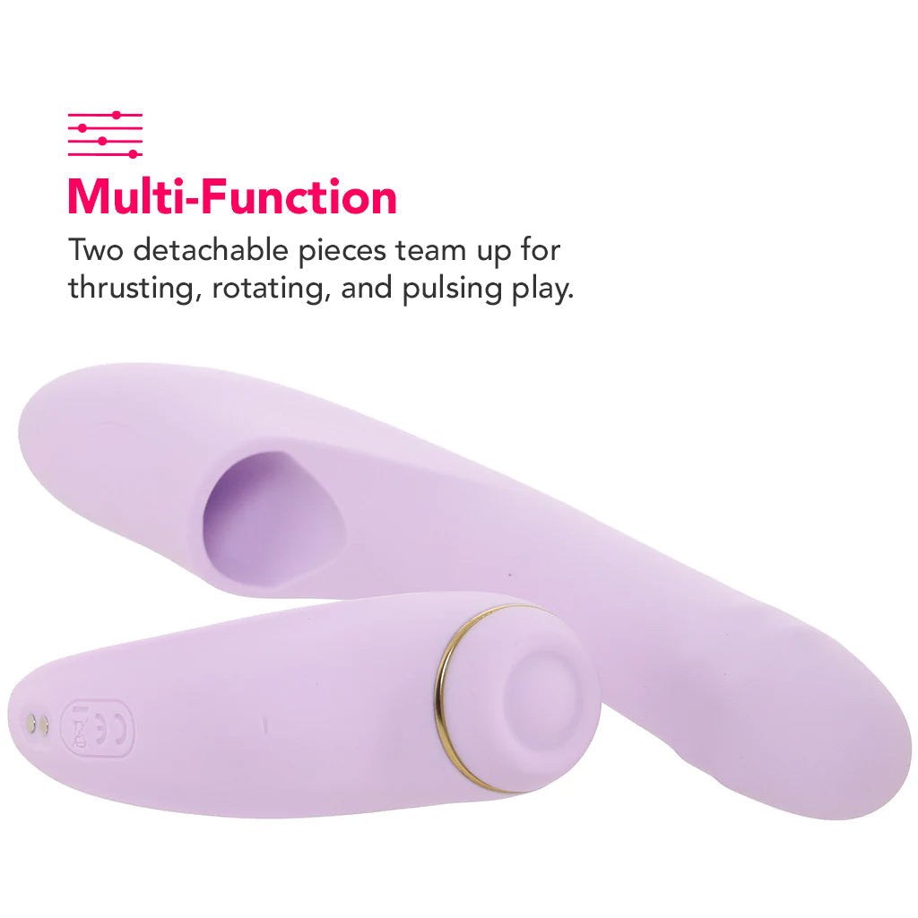 DuoGlow Thrusting Beaded Vibe with Pulsing Stimulator Vibrators > G-Spot Vibrators - Tophatter Daily Deals