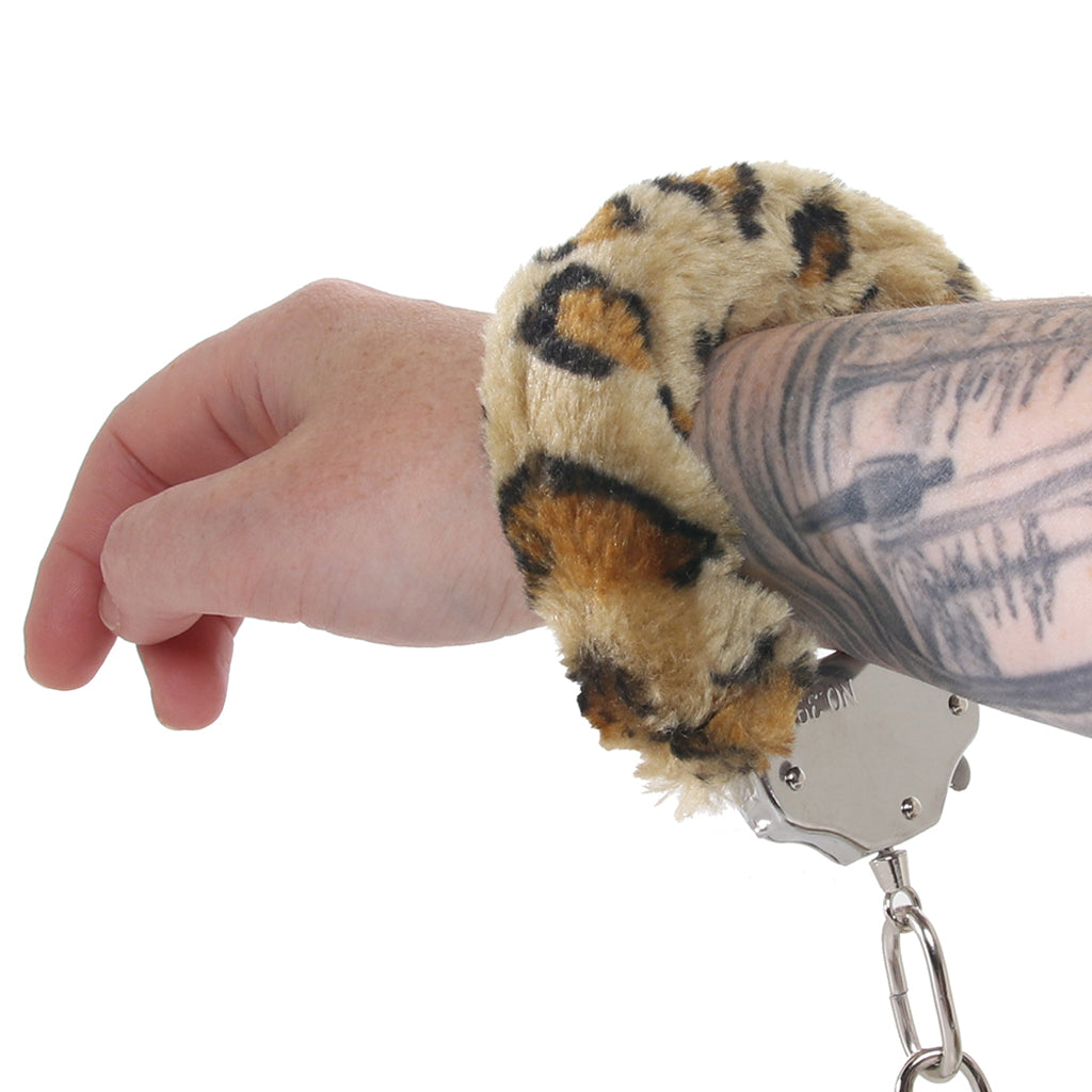 Temptasia Beginner Fuzzy Cuffs in Leopard Bondage and Fetish > Wrist and Ankle Cuffs - Tophatter Daily Deals
