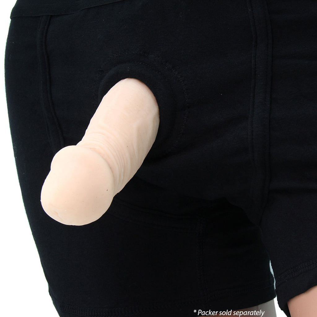 Packer Gear Black Boxer Brief Harness in 2X/3X - Tophatter's Adult Products Dildo Sex Toys > Strap-On and Harnesses - Tophatter Daily Deals