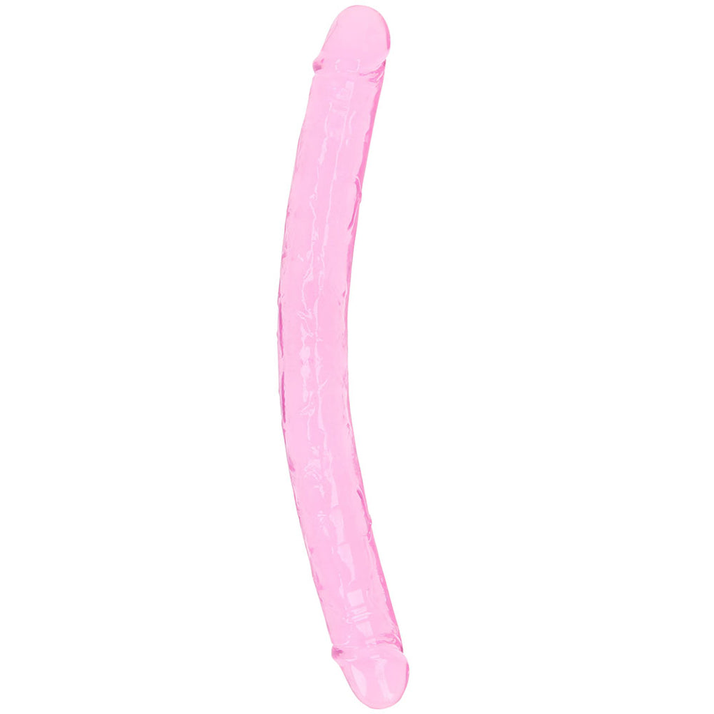 RealRock Crystal Clear Jelly 18 Inch Double Dildo in Pink Dildo Sex Toys > Double Ended Dildos - Tophatter Daily Deals