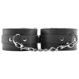 Black & White Plush Wrist Cuffs - Tophatter's Adult Products Bondage and Fetish > Wrist and Ankle Cuffs - Tophatter Daily Deals