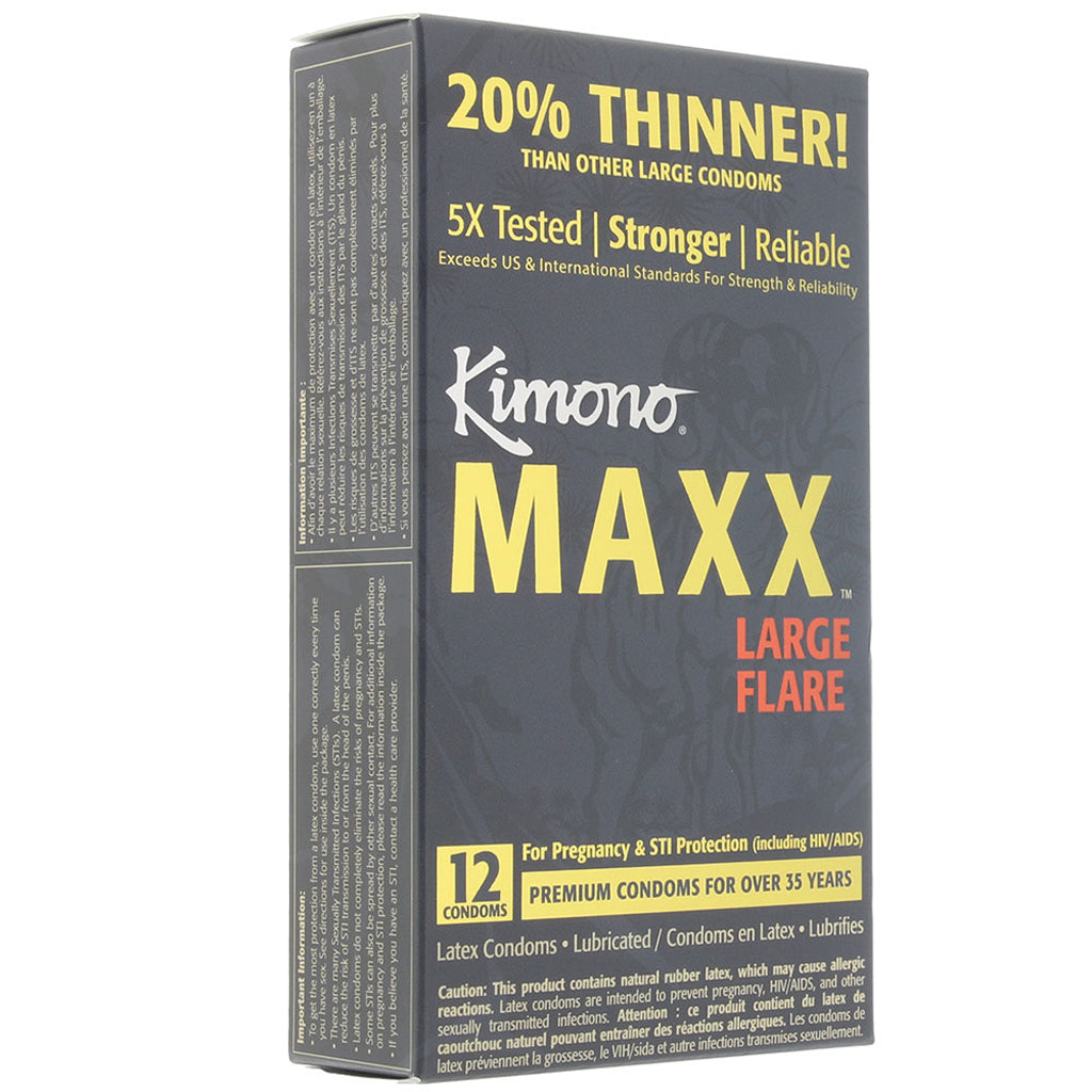 Kimono MAXX Large Flare Condoms in 12 Pack Condoms - Tophatter Daily Deals