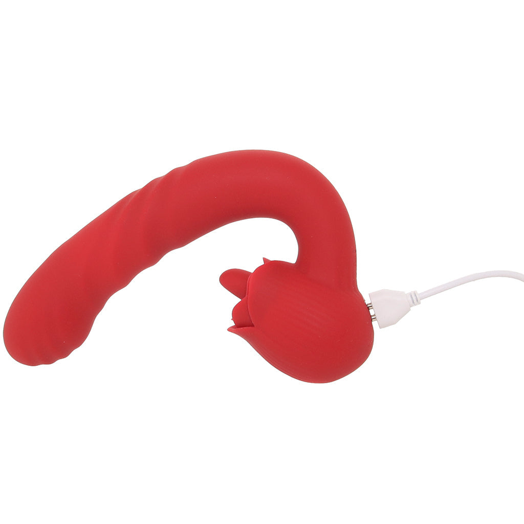 Bloomgasm Boom Bloom Thrusting & Licking Rose Vibe - Tophatter's Adult Sex Toys Online Vibrators > G-Spot Vibrators - Tophatter Daily Deals