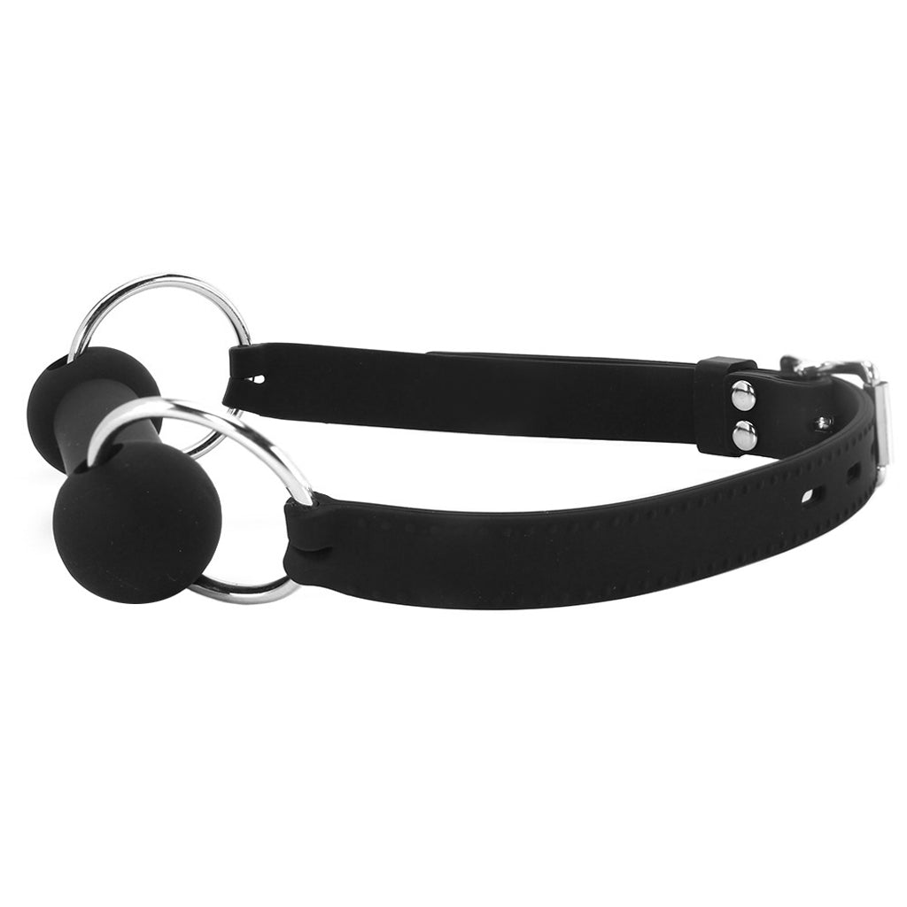 Black & White Silicone Bit Gag - Tophatter's Adult Products Bondage and Fetish > Ball Gags & Mouth Restraints - Tophatter Daily Deals