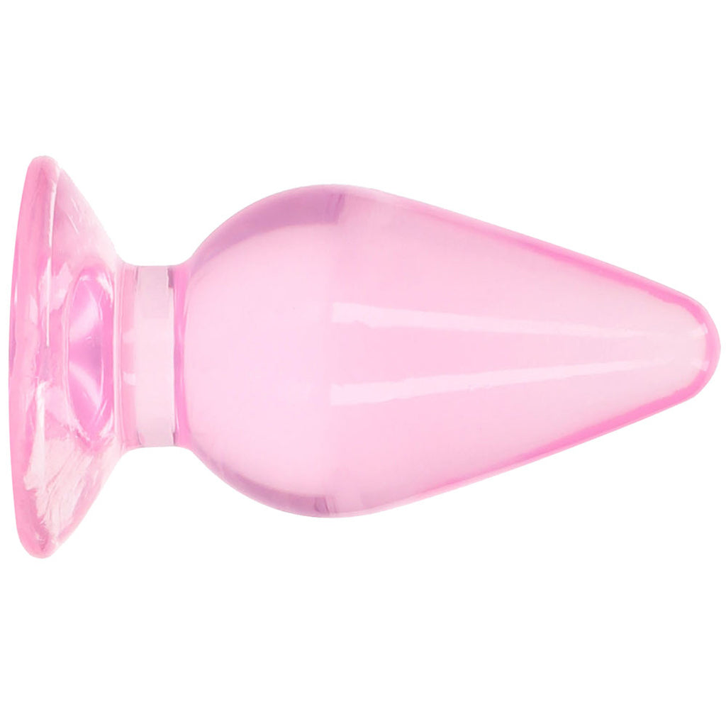 RealRock Crystal Clear Jelly 4.5 Inch Butt Plug in Pink - Tophatter's Adult Products Anal Sex Toys > Butt Plugs - Tophatter Daily Deals