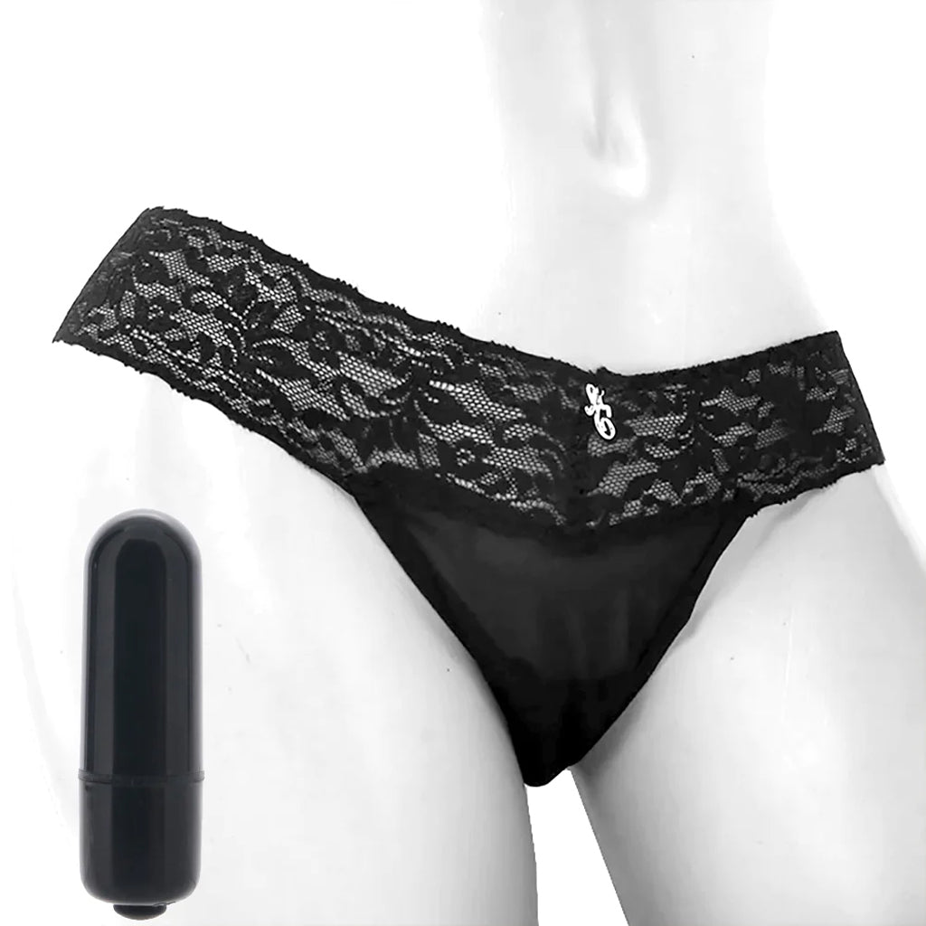 Vibrating Panties with Hidden Vibe Pocket Black /M Vibrators > Wearable & Panty Vibrators - Tophatter Daily Deals