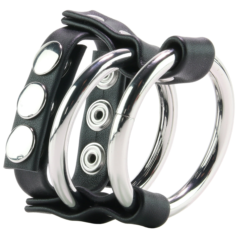 Blue Line Double Metal C-Ring with Adjustable Ball Strap Bondage and Fetish > Cock and Ball Devices - Tophatter Daily Deals