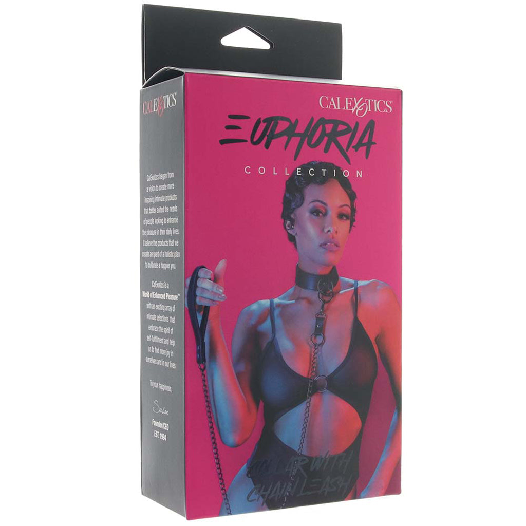 Euphoria Collar With Chain Leash Bondage and Fetish > Leashes and Collars - Tophatter Daily Deals