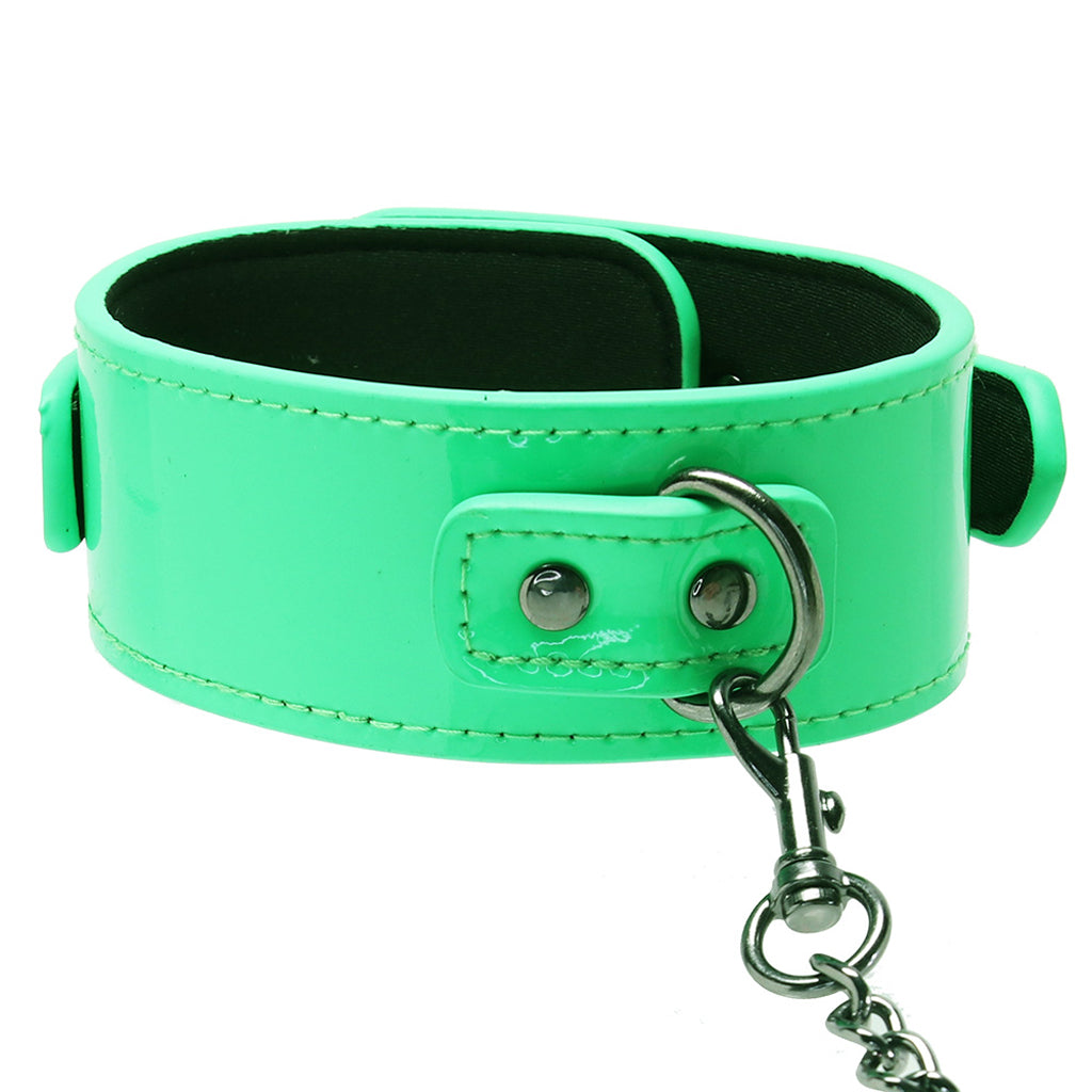 Electra Play Things Collar & Leash in Neon Green - Tophatter's Adult Sex Toys Online Bondage and Fetish > Pleasure Masks and Dress Up Play - Tophatter Daily Deals