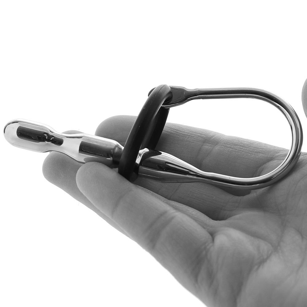 Ouch! 10mm Steel Urethral Sounding Plug with Silicone Ring Bondage and Fetish > Cock and Ball Devices - Tophatter Daily Deals