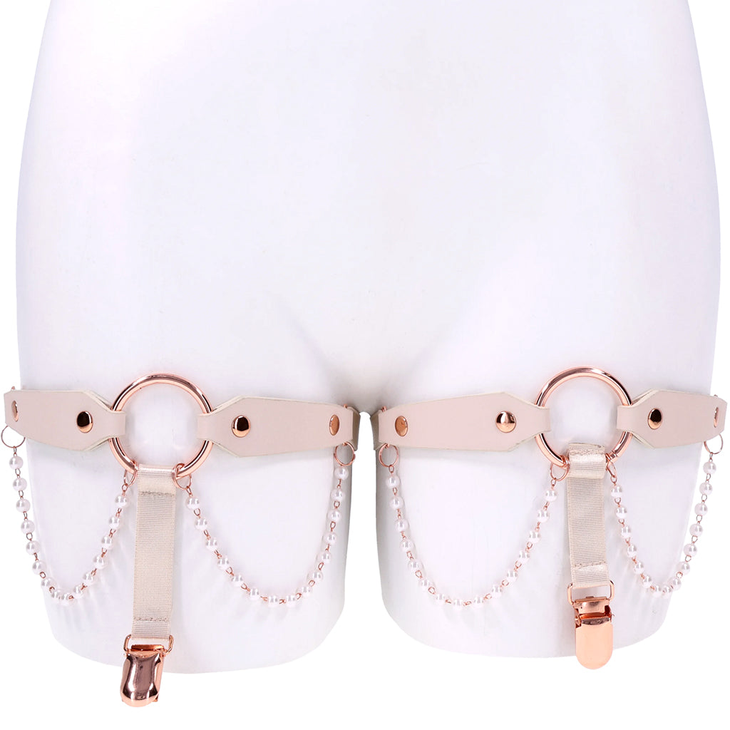 S&M Peaches 'n CreaMe Pearl Garters - Tophatter's Adult Sex Toys Online Bondage and Fetish > Tools & Accessories - Tophatter Daily Deals