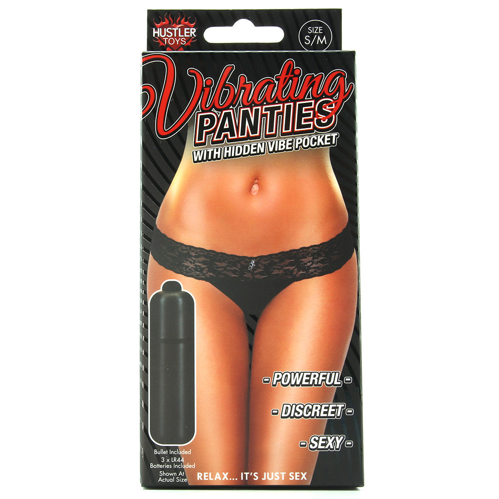 Vibrating Panties with Hidden Vibe Pocket Black /M Vibrators > Wearable & Panty Vibrators - Tophatter Daily Deals