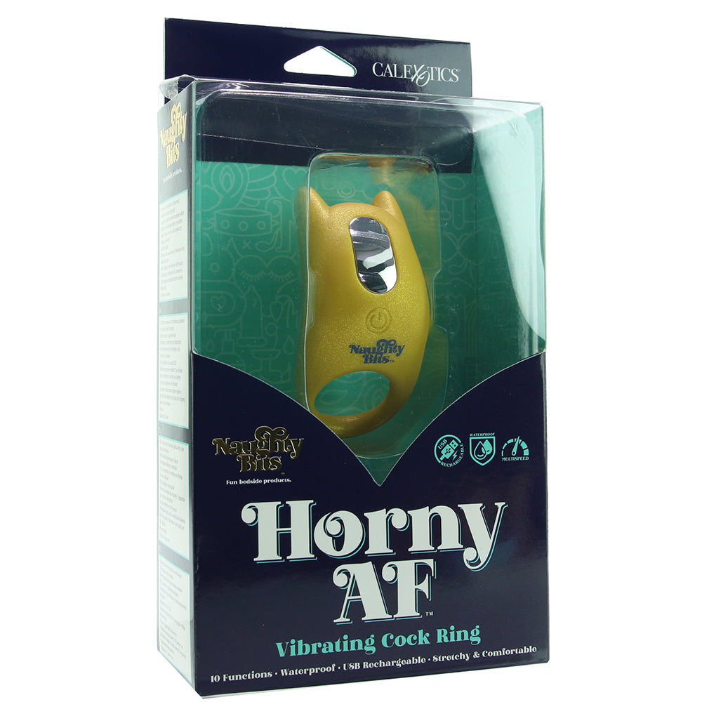 Naughty Bits Horny AF Vibrating Cock Ring - Tophatter's Adult Sex Toys Online Cock Rings - Tophatter Daily Deals