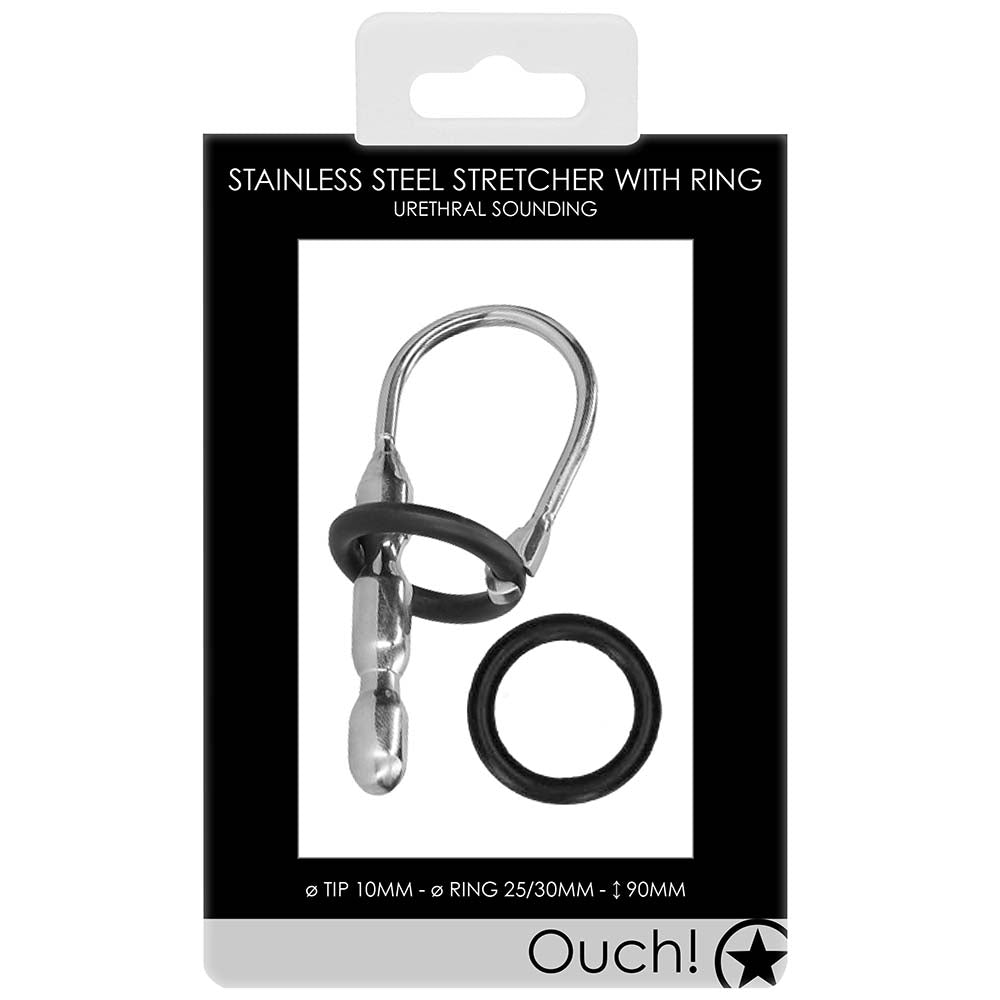 Ouch! 10mm Steel Urethral Sounding Plug with Silicone Ring Bondage and Fetish > Cock and Ball Devices - Tophatter Daily Deals