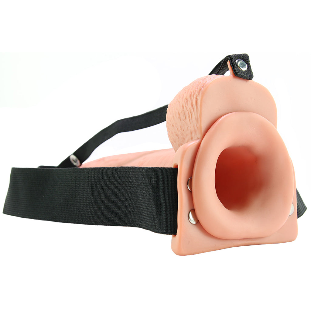 9 Inch Hollow Squirting Strap-On with Balls in Vanilla Dildo Sex Toys > Strap-On and Harnesses - Tophatter Daily Deals