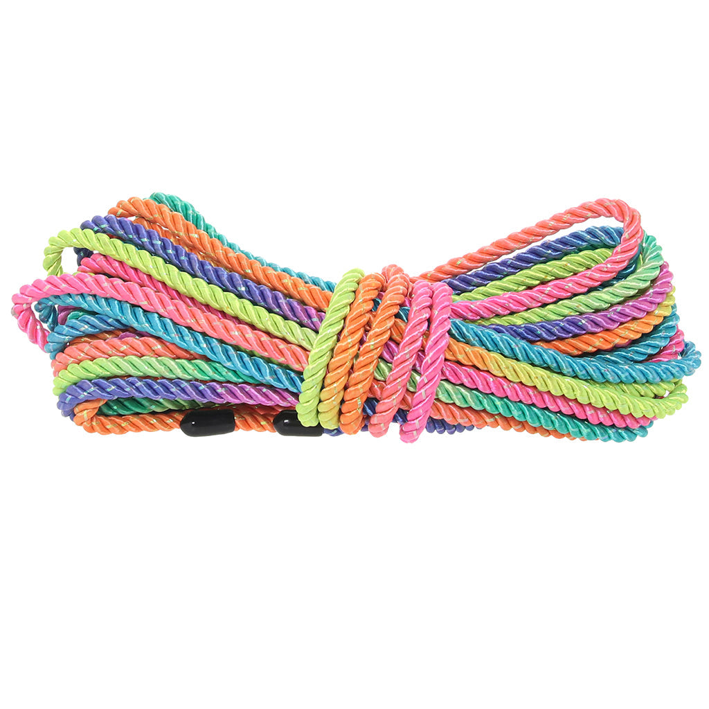 Ouch! 32.8'/10m Bondage Rope in Vibrant Rainbow - Tophatter's Adult Sex Toys Online Bondage and Fetish > Restraints - Tophatter Daily Deals