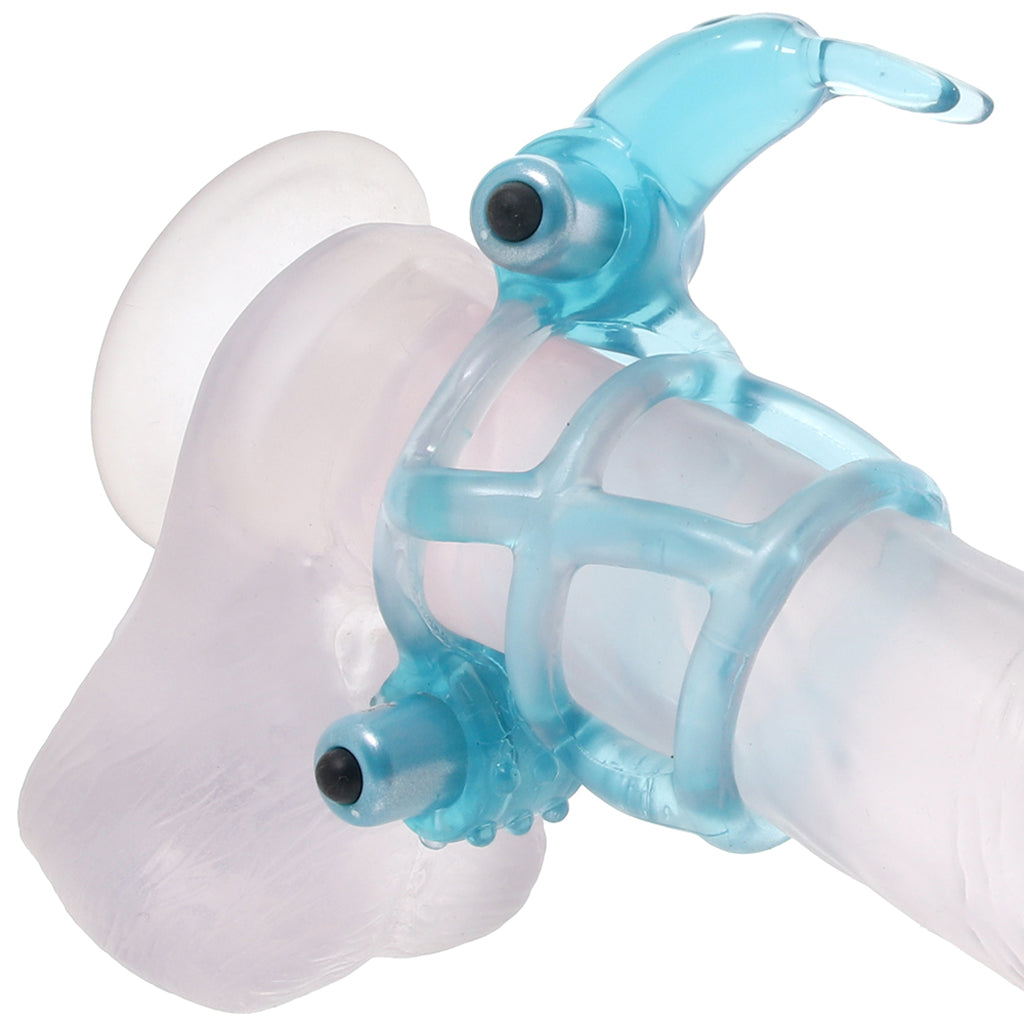 Double Trouble Vibrating Support System in Blue Cock Rings - Tophatter Daily Deals