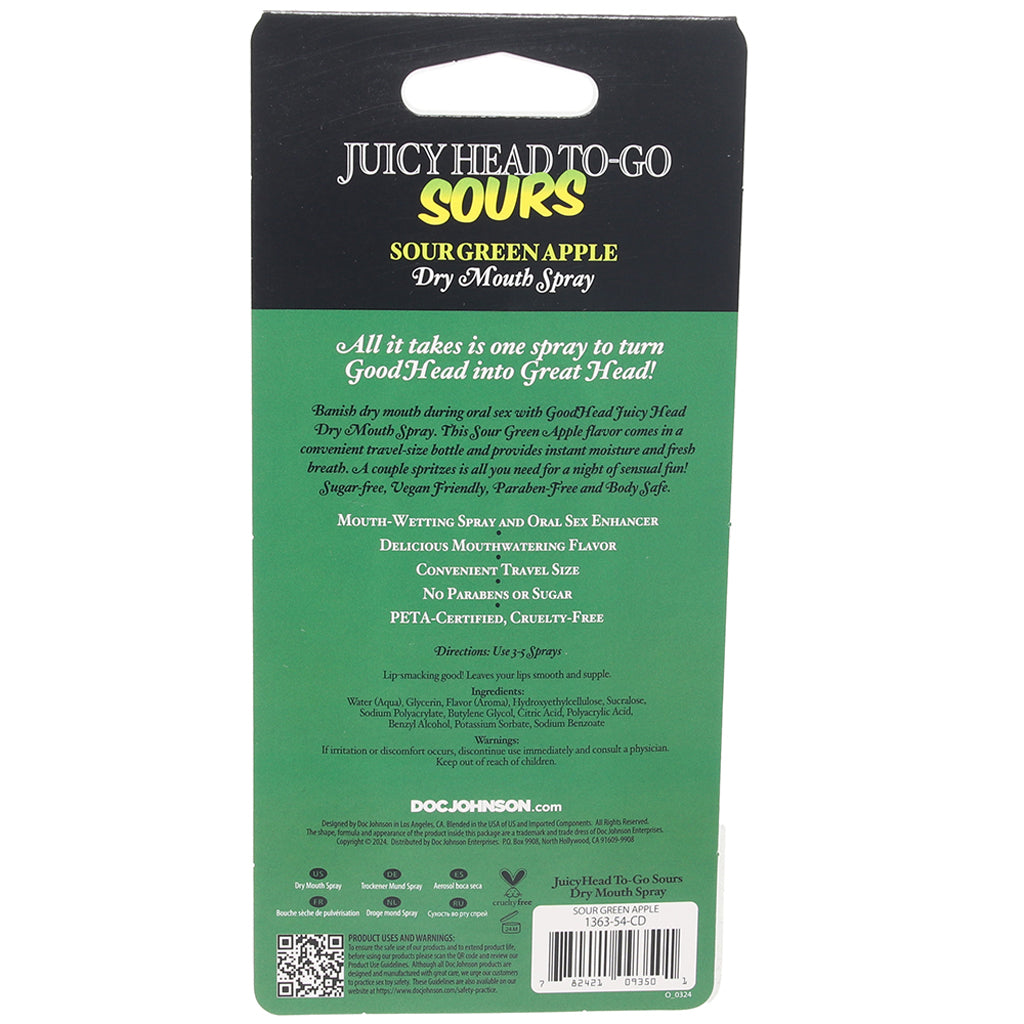 GoodHead Juicy Head Sours Mouth Spray To-Go in Green Apple - Tophatter's Adult Sex Toys Online Lubes and Lotions > Flavored Sex Lubes - Tophatter Daily Deals