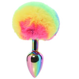 Gemsations 3 Inch Bunny Tail Butt Plug in Rainbow Anal Sex Toys > Butt Plugs - Tophatter Daily Deals