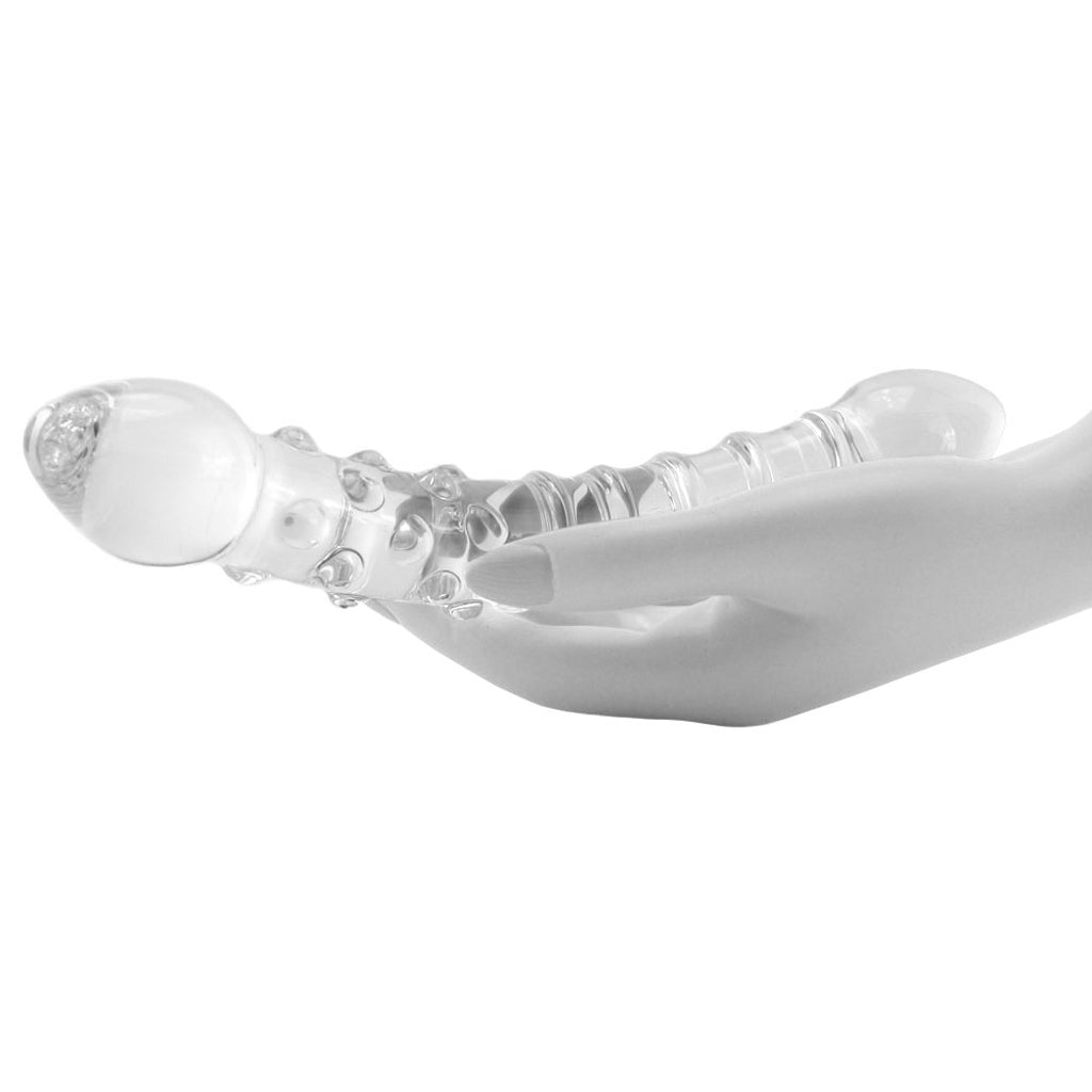 gläs Double Trouble Ridged Glass Dildo Dildo Sex Toys > Pyrex Glass Dildos - Tophatter Daily Deals