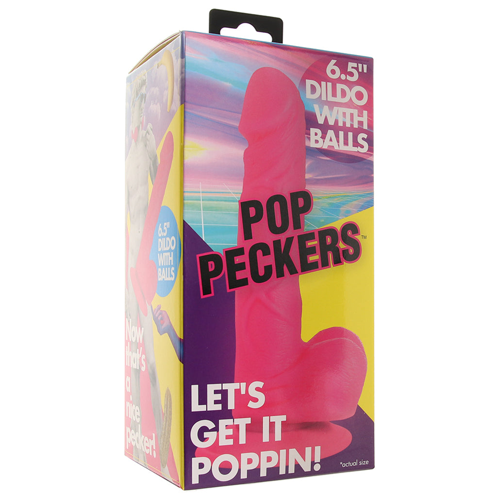 Pop Peckers 6.5 Inch Ballsy Dildo in Pink - Tophatter's Adult Products Dildo Sex Toys > Realistic Dildos - Tophatter Daily Deals