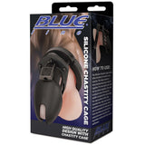 Blue Line Silicone Chastity Cage in Black Bondage and Fetish > Cock and Ball Devices - Tophatter Daily Deals
