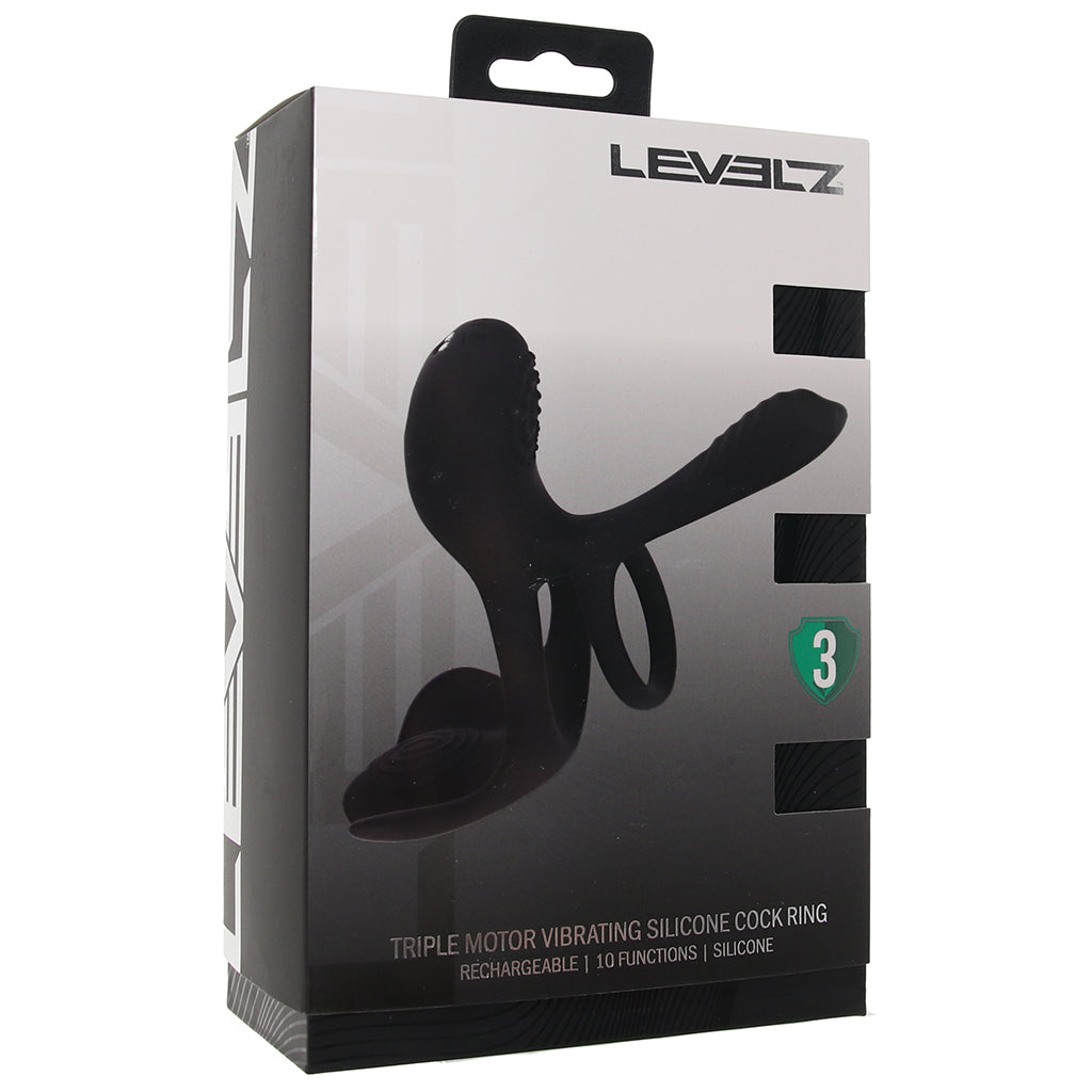 LEVELZ Triple Motor Cock Ring Stimulator Cock Rings - Tophatter Daily Deals