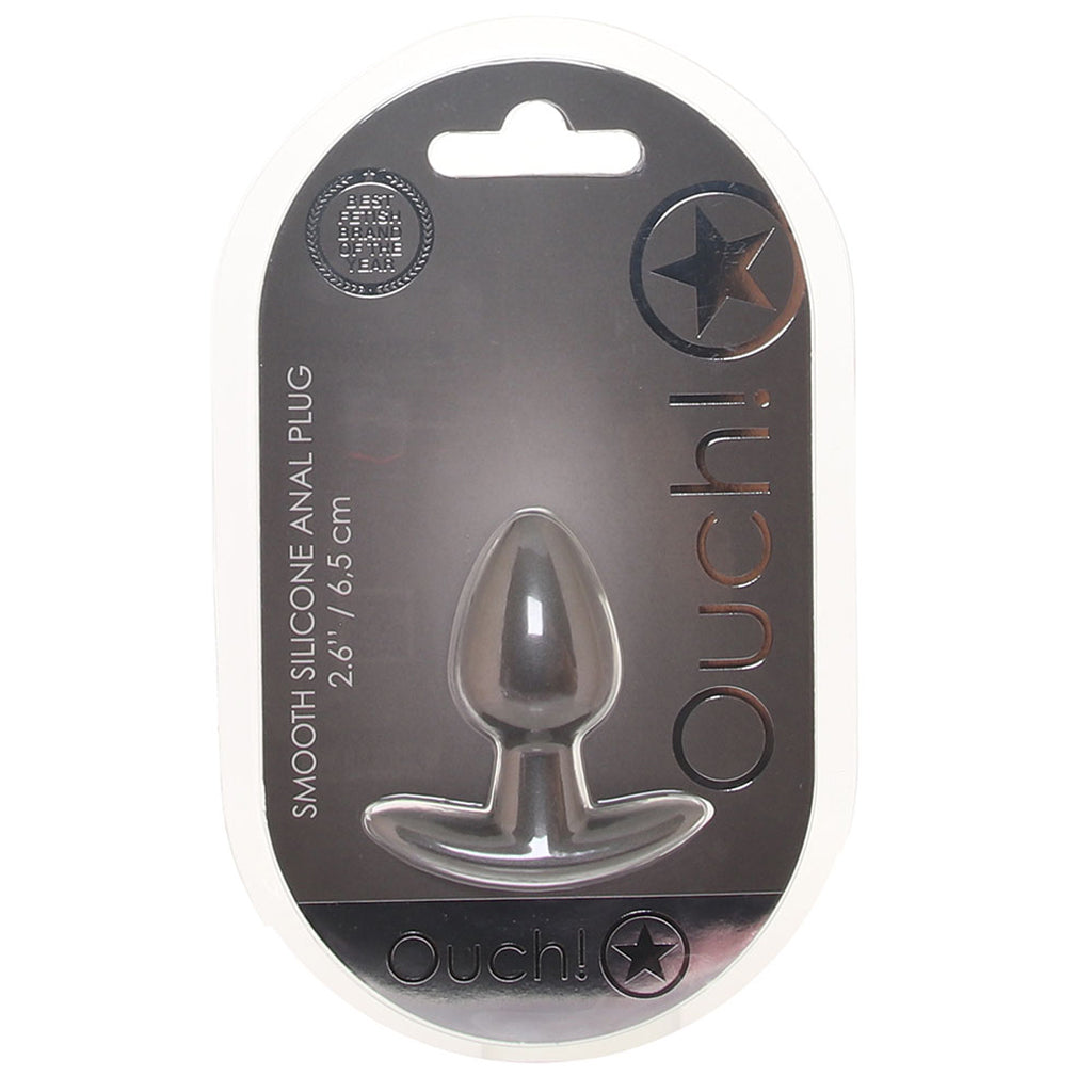 Ouch! Smooth Silicone 2.6 Inch Butt Plug in Gun Metal Anal Sex Toys > Butt Plugs - Tophatter Daily Deals