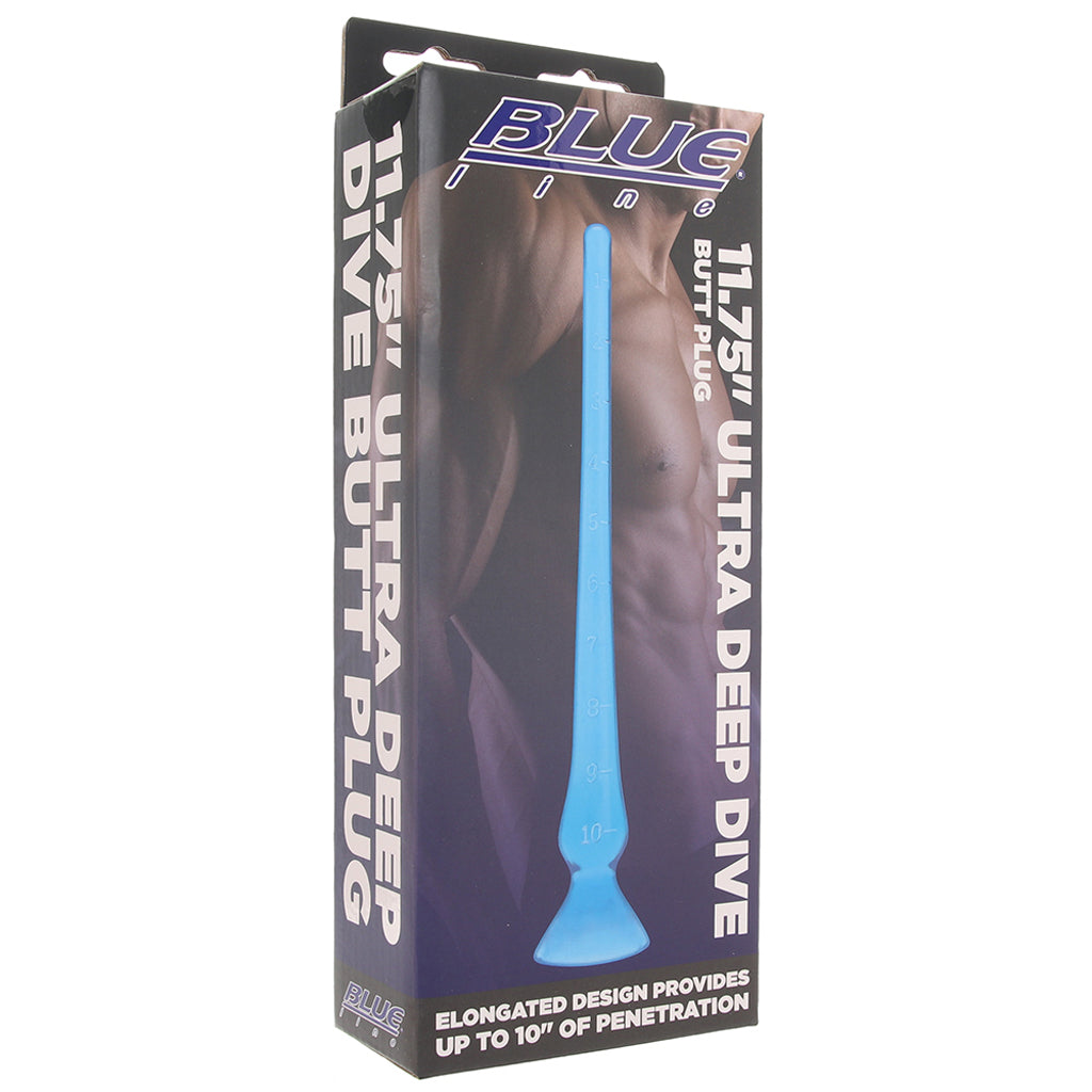 Blue Line 11.75 Inch Ultra Deep Dive Butt Plug Anal Sex Toys > Butt Plugs - Tophatter Daily Deals