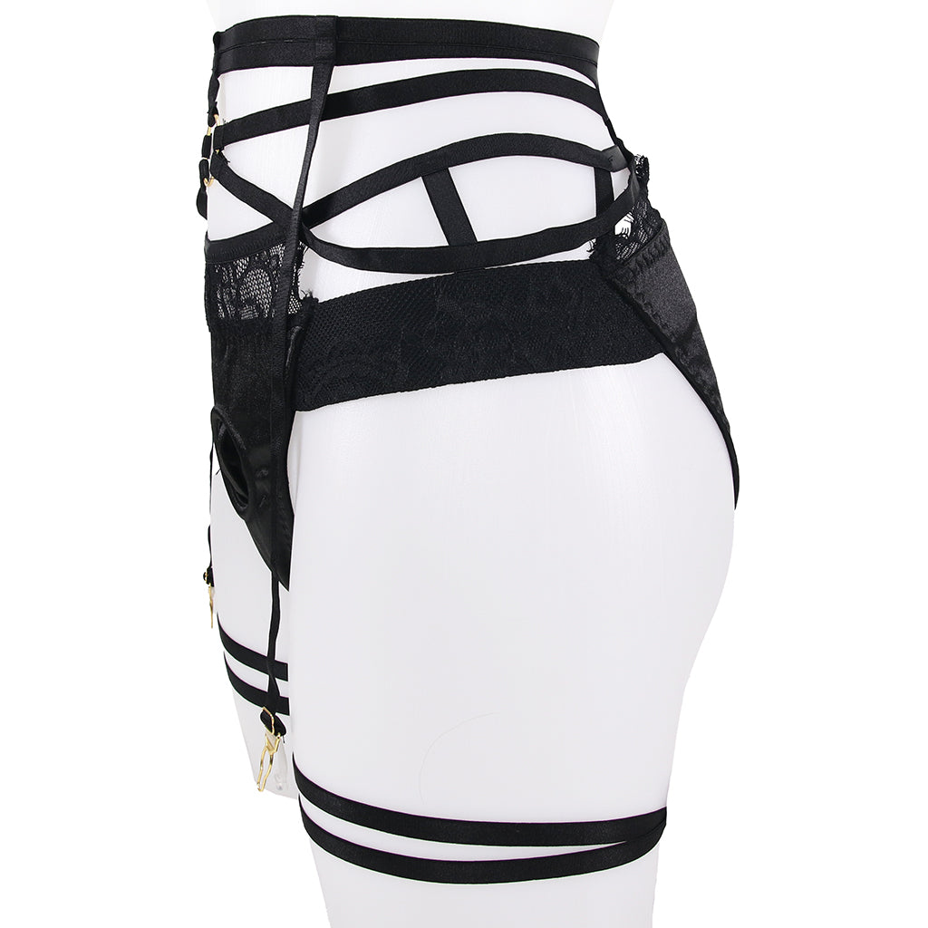 Bedroom Bliss Belle Panty Harness & Garter in Small - Tophatter's Adult Sex Toys Online Dildo Sex Toys > Strap-On and Harnesses - Tophatter Daily Deals