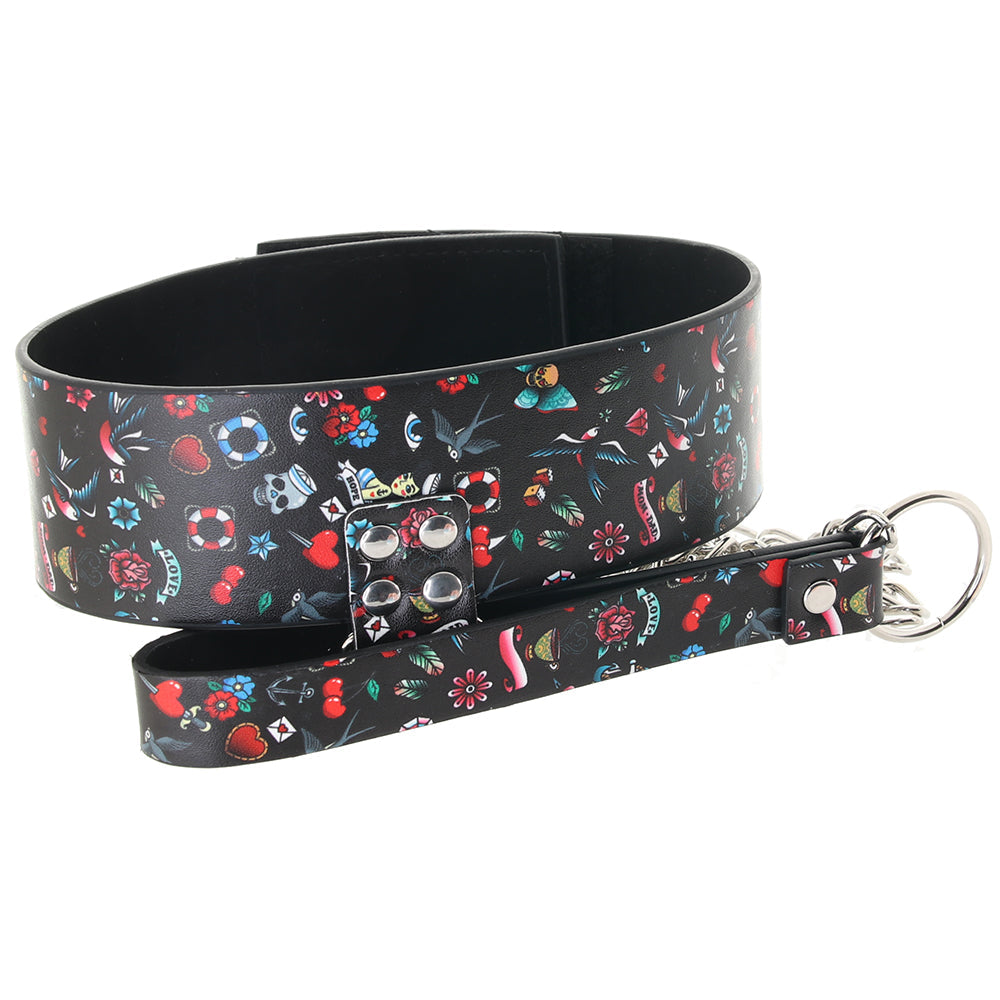 Ouch! Old School Tattoo Leash & Collar Bondage and Fetish > Leashes and Collars - Tophatter Daily Deals