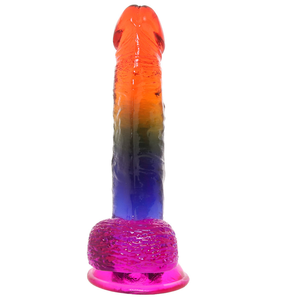 Crystal Jellies 8.5 Inch Cock & Balls Dildo in Rainbow Dildo Sex Toys > Realistic Dildos - Tophatter Daily Deals