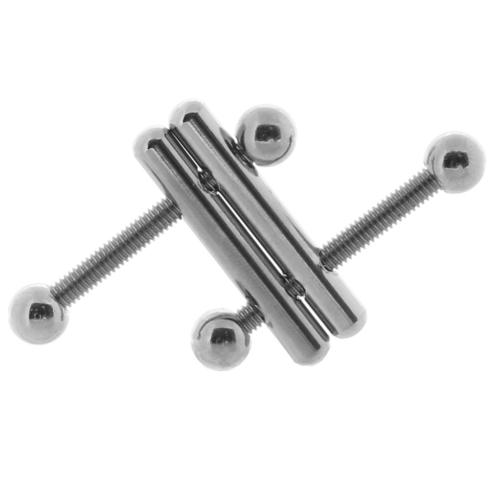 Nipple Grips Crossbar Nipple Vices in Silver Bondage and Fetish > Nipple Stimulators & Clamps - Tophatter Daily Deals