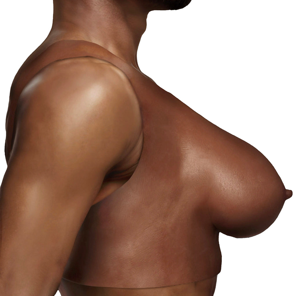 Master Series Perky Pair D-Cup Silicone Breasts in Dark - Tophatter's Adult Sex Toys Online Sexual Wellness > Gender Expression and Affirmation - Tophatter Daily Deals