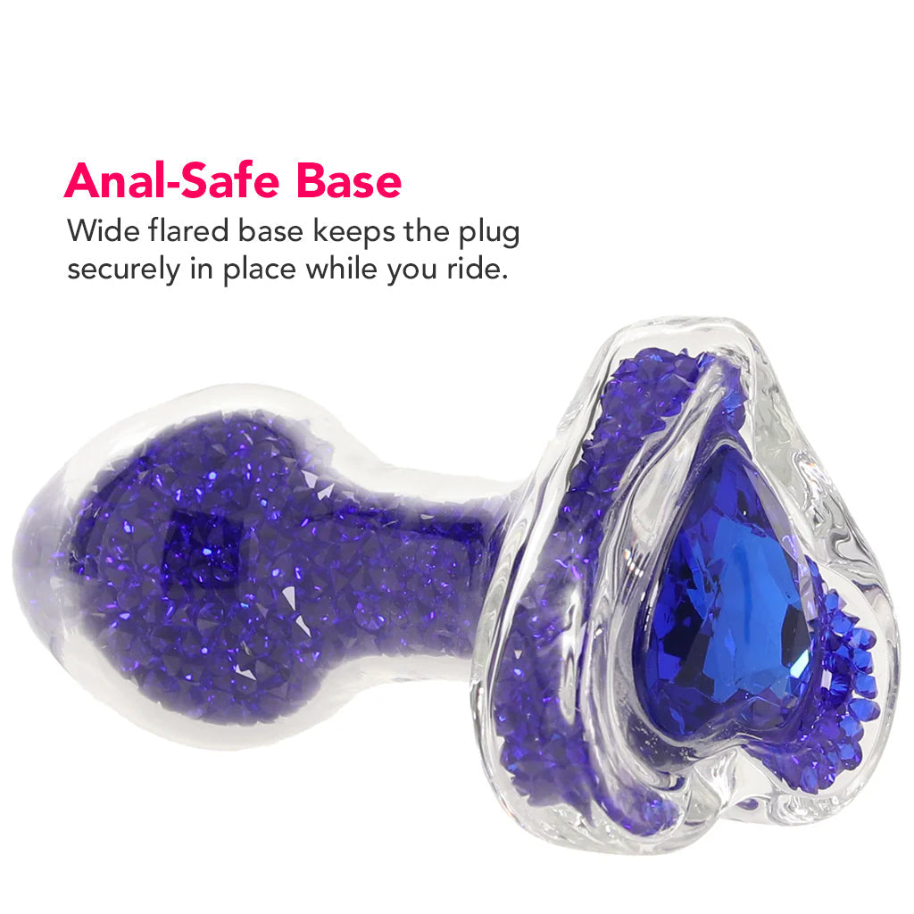 Oh My Gem Lustre Glass Butt Plug in Blue Anal Sex Toys > Butt Plugs - Tophatter Daily Deals