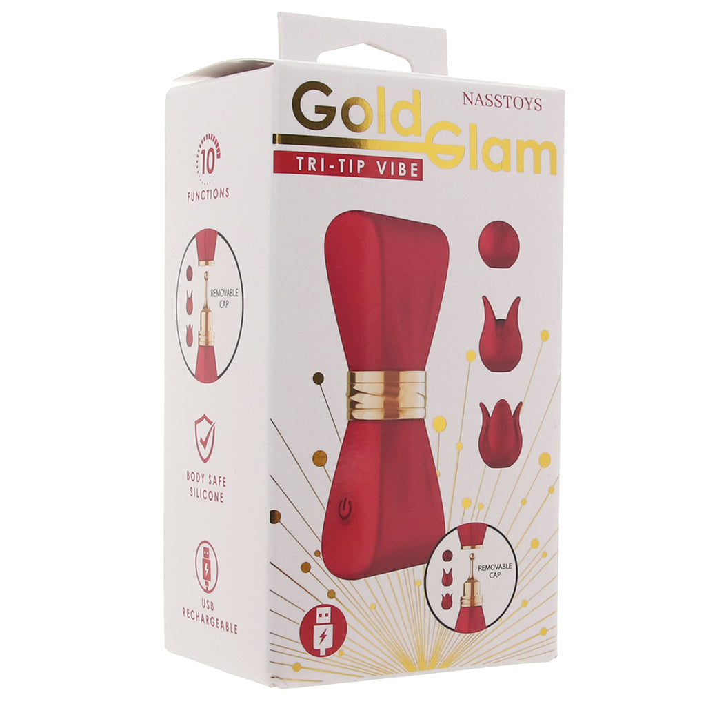 Gold Glam Tri-Tip Vibe Vibrators > Clitoral Stimulators - Tophatter Daily Deals