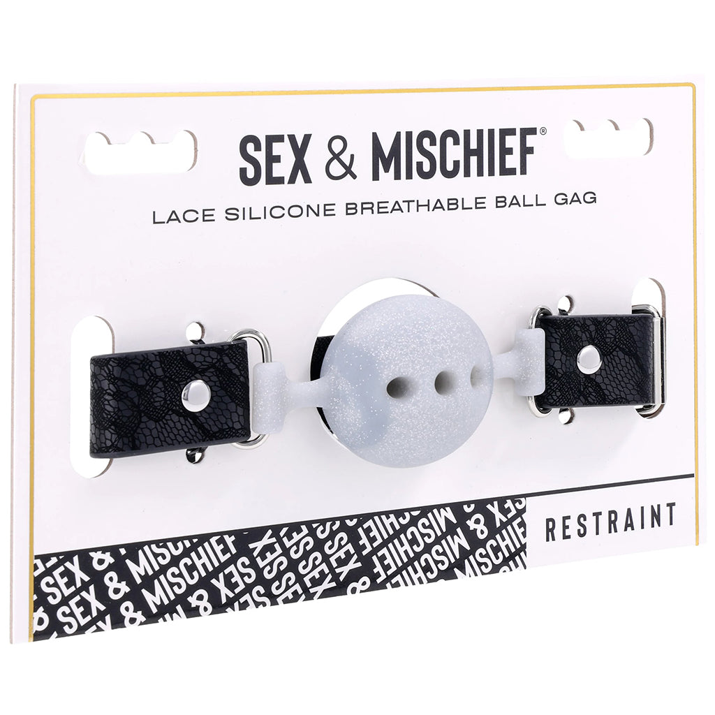 Sex & Mischief Lace Silicone Breathable Ball Gag Bondage and Fetish > Ball Gags & Mouth Restraints - Tophatter Daily Deals