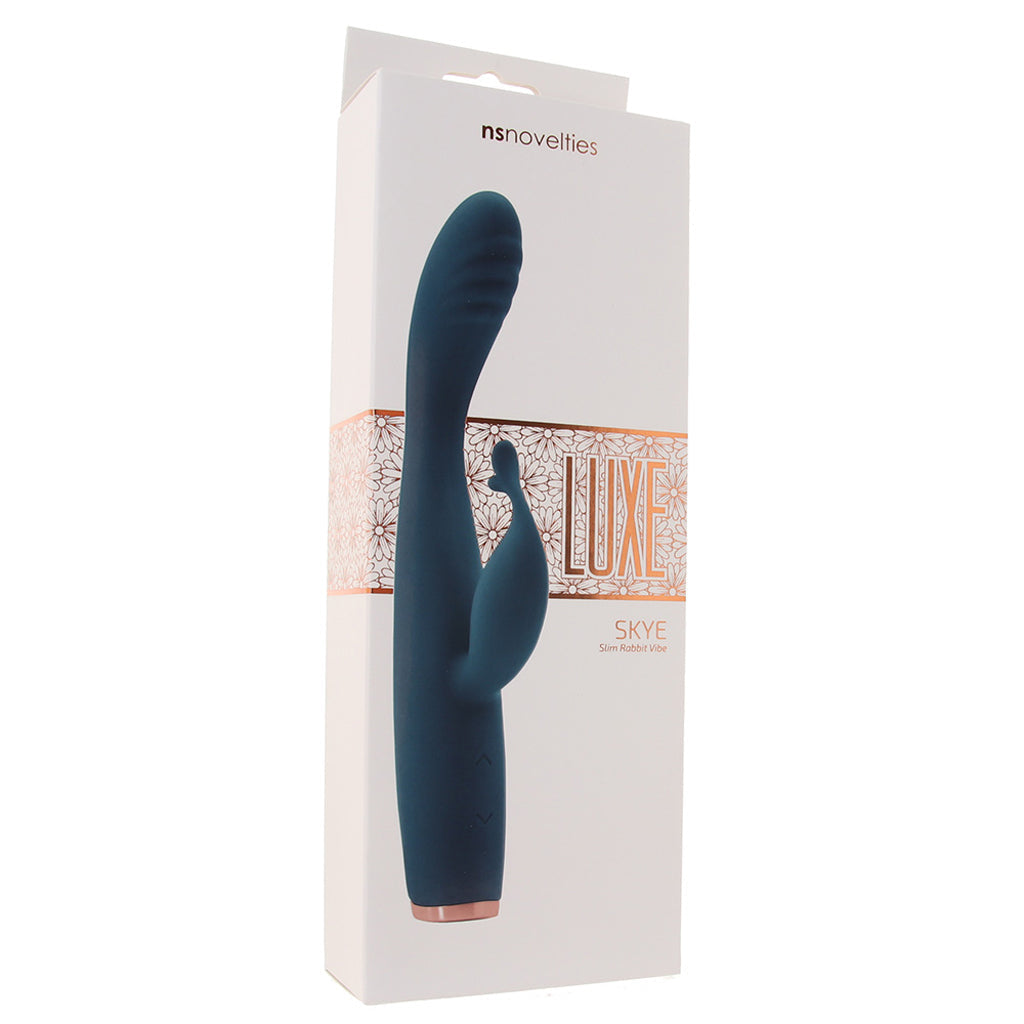 Luxe Skye Slim Rabbit Vibe in Teal - Tophatter's Adult Sex Toys Online Vibrators > Rabbit Vibrators - Tophatter Daily Deals