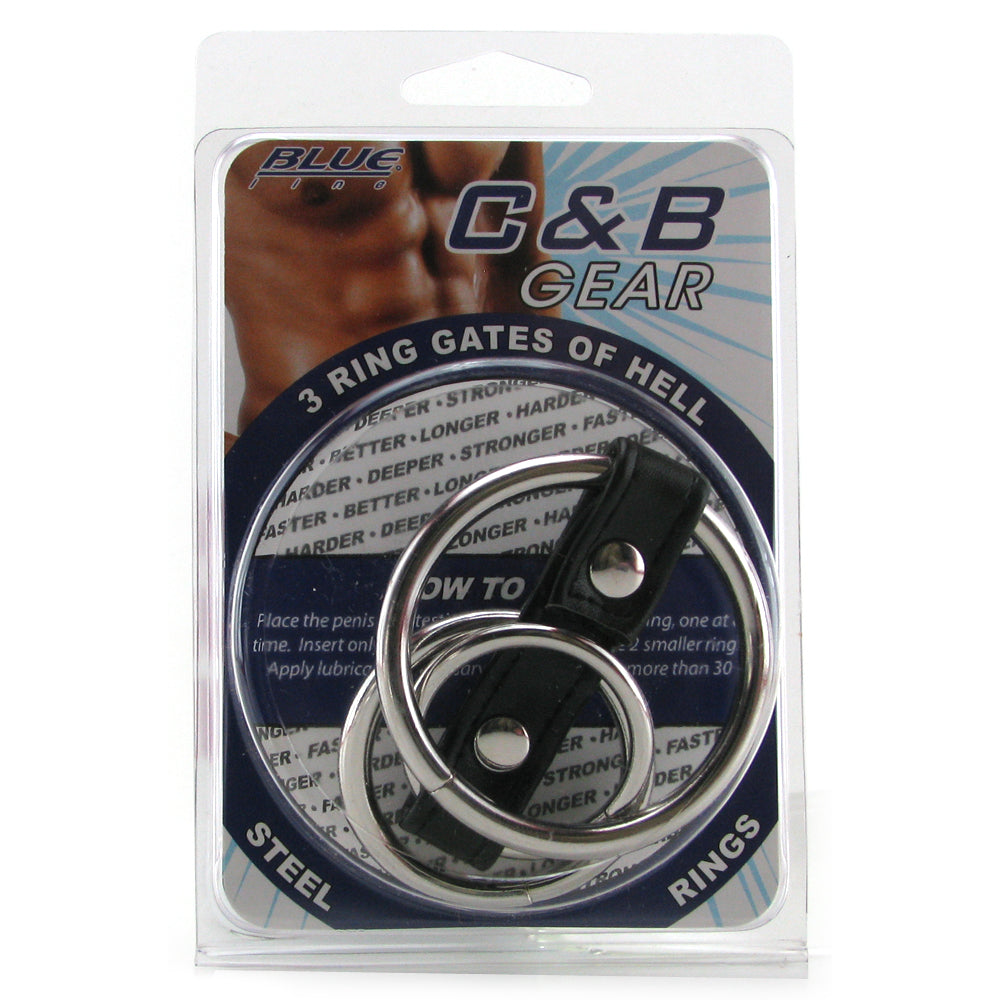 Blue Line 3 Ring Gates of Hell Cock & Ball Cage - Tophatter's Adult Sex Toys Online Bondage and Fetish > Cock and Ball Devices - Tophatter Daily Deals