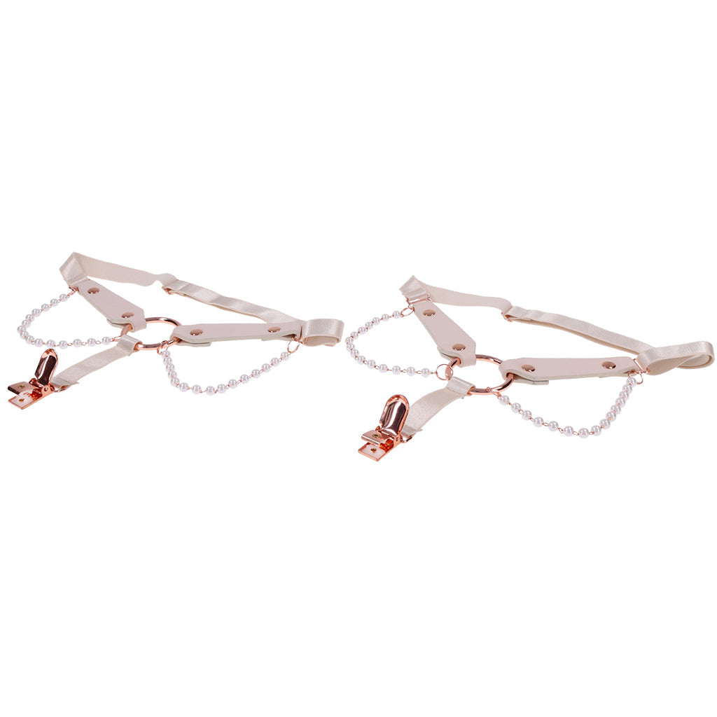 S&M Peaches 'n CreaMe Pearl Garters - Tophatter's Adult Sex Toys Online Bondage and Fetish > Tools & Accessories - Tophatter Daily Deals